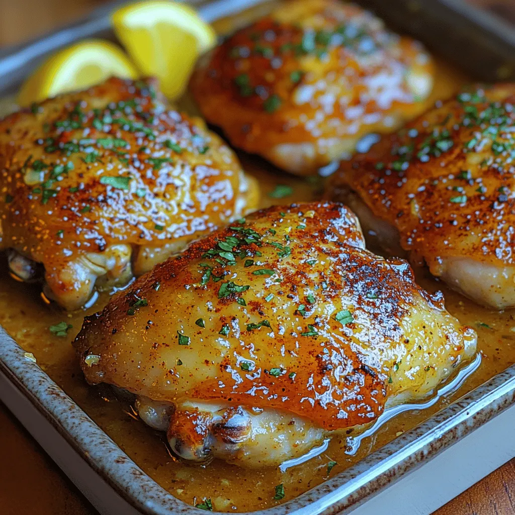 If you’re on the lookout for a dish that combines succulent flavors with ease of preparation, look no further than Baked Garlic Butter Chicken Thighs with a Zesty Twist. This delightful recipe features tender, juicy chicken thighs enveloped in a rich garlic butter sauce, elevated by fresh herbs and a hint of citrus. It’s not just about simplicity; it’s about creating a mouthwatering meal that feels gourmet without demanding hours in the kitchen.