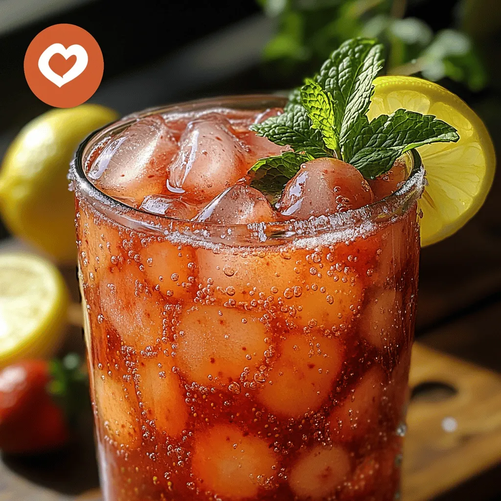 As the temperatures rise and the sun shines brighter, nothing quenches thirst quite like a cold, refreshing glass of lemonade. This classic beverage embodies the spirit of summer with its bright flavors and revitalizing qualities. Among the many variations of lemonade, <strong>Berry Bliss Strawberry Lemonade</strong> stands out as a delightful twist on a timeless favorite. Combining the sweet juiciness of ripe strawberries with the zesty brightness of freshly squeezed lemon juice, this drink offers a perfect balance of flavors that is both invigorating and satisfying.” /></p>
</p>
<h3>Importance of Creating a Simple Syrup for Flavor Infusion</h3>
</p>
<p>Creating a simple syrup is a crucial step in crafting the perfect Berry Bliss Strawberry Lemonade. This syrup not only acts as a sweetener but also enhances the overall flavor profile of the drink. By dissolving sugar in water and heating it slightly, you create a base that easily integrates with the acidity of the lemons and the natural sweetness of the strawberries. The simple syrup captures the essence of the berries and ensures that every sip is infused with their delightful taste.</p>
</p>
<h3>Tips on Achieving the Right Consistency and Sweetness</h3>
</p>
<p>When making your simple syrup, aim for a 1:1 ratio of sugar to water for a standard sweetness level. If you prefer a less sweet beverage, you can adjust this ratio to 2:1 (sugar to water) or even experiment with natural sweeteners like agave or honey. Remember, the goal is to enhance the drink without overwhelming it.</p>
</p>
<p>To ensure the syrup is adequately dissolved, stir continuously until it reaches a clear consistency. This process typically takes about 5 minutes over low heat. Once cooled, your simple syrup can be stored in an airtight container in the fridge for up to a month, making it a versatile addition to your beverage repertoire.</p>
</p>
<h3>Combining the Ingredients</h3>
</p>
<p>Once your simple syrup is ready, it’s time to combine the ingredients for your Berry Bliss Strawberry Lemonade. Start by preparing fresh strawberries; wash, hull, and slice them into halves or quarters. This will maximize their surface area, allowing for better infusion and flavor release into the lemonade.</p>
</p>
<p>Next, squeeze fresh lemons to extract their juice, ensuring you remove any seeds. A good rule of thumb is to use about 1 cup of lemon juice for every 4 cups of water, adjusting to your taste preferences. Remember to keep the lemon rinds; they can be used later for garnish.</p>
</p>
<h3>Instructions on Mixing Ratios and Adjusting Flavors</h3>
</p>
<p>In a large pitcher, combine the prepared lemon juice, simple syrup, and water. Start with 4 cups of cold water and add more if you prefer a lighter lemonade. Stir the mixture well to ensure that all ingredients are evenly distributed.</p>
</p>
<p>This is a pivotal moment in your Berry Bliss Strawberry Lemonade preparation: tasting. Before serving, take a moment to taste the mixture. If it’s too sweet, add a splash more lemon juice or water. For more sweetness, add an additional tablespoon of simple syrup at a time until you achieve your desired flavor.</p>
</p>
<h3>Importance of Tasting During the Process</h3>
</p>
<p>Tasting your lemonade as you mix is essential for ensuring a well-balanced flavor. Every batch can vary slightly based on the tartness of the lemons and sweetness of the strawberries, so it’s crucial to adjust accordingly. Remember, the beauty of homemade lemonade lies in its adaptability—don’t hesitate to tweak the recipe to suit your palate.</p>
</p>
<h3>Serving Suggestions</h3>
</p>
<p>For an elegant presentation, consider serving your Berry Bliss Strawberry Lemonade in clear glass pitchers or individual glasses. This allows the vibrant colors of the strawberries and the bright yellow of the lemonade to shine through, making it visually appealing.</p>
</p>
<p><strong>Creative Garnishing Ideas for Visual Appeal</strong></p>
</p>
<p>To enhance the visual appeal even further, add fresh strawberry slices or lemon wheels to each glass. For a pop of color, a sprig of fresh mint can provide a refreshing aroma and a touch of greenery. Another creative option is to freeze some of the strawberry slices in ice cubes, allowing them to float in the drink as a decorative and flavorful addition.</p>
</p>
<h3>Adjusting the Flavor Profile</h3>
</p>
<p><strong>Tips for Personalizing the Sweetness Level</strong></p>
</p>
<p>As you become more familiar with the Berry Bliss Strawberry Lemonade recipe, feel free to personalize the sweetness level to your preference. If you find that the drink is too sweet for your taste, simply increase the amount of lemon juice or dilute it further with water. For those who enjoy a sweeter experience, don’t hesitate to add a bit more simple syrup, tasting as you go.</p>
</p>
<p><strong>Options for Making the Drink Less Intense or More Vibrant</strong></p>
</p>
<p>If you’re looking to make the drink less intense, consider adding more water or ice. This will dilute the flavors without losing the essence of the strawberries and lemons. On the other hand, if you want a more vibrant flavor profile, experiment with adding more strawberries or a splash of additional fruit juice, such as cranberry or pomegranate, which can enhance the berry flavor and add a new dimension to your drink.</p>
</p>
<p><strong>Suggestions for Adding Additional Fruits or Herbs for Variety</strong></p>
</p>
<p>To elevate your Berry Bliss Strawberry Lemonade even further, try incorporating other fruits or herbs. Raspberries and blueberries pair beautifully with strawberries and can add a delightful twist. Fresh herbs like basil or thyme can also introduce a refreshing element that complements the citrus notes. Simply muddle a few berries or herb leaves at the bottom of your glass before pouring in the lemonade for an infused experience.</p>
</p>
<h3>Chilling and Enjoying Your Lemonade</h3>
</p>
<p><strong>Importance of Chilling for Flavor Development</strong></p>
</p>
<p>After mixing your Berry Bliss Strawberry Lemonade, it’s essential to chill it before serving. Allowing the drink to sit in the refrigerator for at least an hour will help the flavors meld together, creating a more harmonious taste. The chilling process also allows the natural sweetness of the strawberries to infuse into the lemonade, resulting in a refreshing beverage that’s perfect for warm days.</p>
</p>
<p><strong>Ideal Serving Temperature and Conditions</strong></p>
</p>
<p>The ideal serving temperature for your lemonade is ice-cold. Consider serving it over ice to maintain this refreshing chill and enhance the overall experience. If you’re serving for a gathering, keep the pitcher on ice to ensure that it stays cool throughout your event.</p>
</p>
<p><strong>Exploring Serving Options: Pitcher vs. Individual Glasses</strong></p>
</p>
<p>While serving in a pitcher is great for casual gatherings, individual glasses can add a touch of sophistication to your presentation. If you choose the pitcher route, consider offering a ladle for guests to serve themselves, keeping the experience interactive. For individual servings, pre-fill glasses with ice and garnishes, allowing guests to enjoy a beautifully presented drink right away.</p>
</p>
<h3>Berry Bliss Strawberry Lemonade Variations</h3>
</p>
<p><strong>Suggested Fruit Combinations (e.g., Raspberries, Blueberries)</strong></p>
</p>
<p>The beauty of Berry Bliss Strawberry Lemonade is its versatility. You can easily swap out strawberries for other berries or even combine them for an explosion of flavors. For instance, blending in raspberries can add a delightful tartness, while blueberries can introduce a subtle sweetness. Experimenting with these variations can lead to delightful new recipes.</p>
</p>
<p><strong>Alcoholic Versions for Adult Gatherings (e.g., Adding Vodka or Champagne)</strong></p>
</p>
<p>For adult gatherings, consider elevating your Berry Bliss Strawberry Lemonade into a refreshing cocktail. A splash of vodka can add a kick, while champagne or prosecco can transform it into a sparkling delight perfect for celebrations. Simply mix your lemonade with the alcohol of choice in a ratio that suits your taste, typically one part alcohol to three parts lemonade.</p>
</p>
<p><strong>Non-Alcoholic Mocktail Ideas for Family-Friendly Events</strong></p>
</p>
<p>If you’re hosting family-friendly events, consider creating fun mocktail versions. You can replace the alcohol with sparkling water for a fizzy experience or blend the lemonade with a bit of ginger beer for an added zing. These alternatives allow everyone to enjoy the refreshing taste of Berry Bliss Strawberry Lemonade without alcohol, making it a perfect summer drink for all ages.</p>
</p>
<h3>Health Benefits of Ingredients</h3>
</p>
<p><strong>In-Depth Look at the Health Benefits of Strawberries and Lemons</strong></p>
</p>
<p>Strawberries and lemons not only create a delicious flavor combination but also bring numerous health benefits to your Berry Bliss Strawberry Lemonade. Strawberries are rich in vitamin C, antioxidants, and dietary fiber, which can support heart health and boost immunity. On the other hand, lemons are known for their high vitamin C content and hydration properties. They can aid digestion, promote healthy skin, and even support weight management.</p>
</p>
<p><strong>Discussing the Advantages of Homemade Drinks over Store-Bought Options</strong></p>
</p>
<p>Making your Berry Bliss Strawberry Lemonade at home ensures that you control the ingredients, avoiding artificial additives and excessive sugars often found in store-bought beverages. Not only is homemade lemonade fresher and more flavorful, but it also allows you to tailor the sweetness and tartness to your individual preferences.</p>
</p>
<p><strong>Nutritional Analysis of the Drink per Serving</strong></p>
</p>
<p>When made with fresh ingredients, a typical serving of Berry Bliss Strawberry Lemonade (1 cup) contains approximately 70 calories, primarily from the natural sugars in the strawberries and lemons. It offers a refreshing and guilt-free option for hydration on a hot day, making it a healthy choice compared to sugary sodas or commercially available drinks.</p>
</p>
<h3>Conclusion</h3>
</p>
<p>In summary, the Berry Bliss Strawberry Lemonade is a refreshing, versatile beverage that perfectly captures the essence of summer. With its rich flavors and vibrant colors, it is an ideal drink for gatherings, picnics, or simply to enjoy at home. The ability to personalize the sweetness, play with flavor combinations, and add creative garnishes makes this recipe a delightful staple that you can adapt to your tastes and occasions.</p>
</p>
<p>We encourage you to experiment with this recipe and make it your own—whether by trying different fruits, adjusting sweetness levels, or even creating variations that suit your gatherings. Homemade beverages always taste better when shared, so gather your loved ones, whip up a batch of Berry Bliss Strawberry Lemonade, and enjoy the refreshing flavors of summer together.</p>
</div>