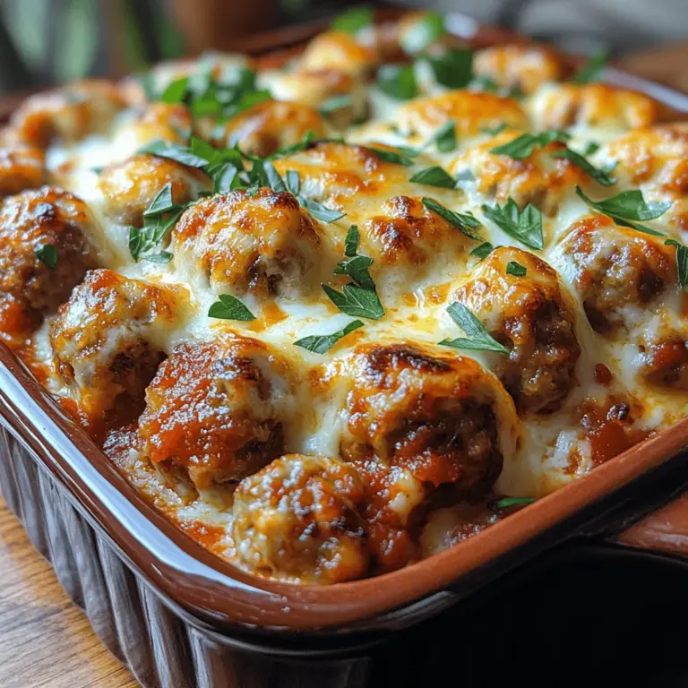 The Cheesy Meatball Delight Casserole is a dish that embodies the essence of comfort food. With each bite, you experience the savory explosion of perfectly cooked meatballs immersed in a rich marinara sauce, topped generously with an array of creamy cheeses. This casserole is not just a meal; it's an experience that brings families together around the dinner table, making it ideal for both weekday dinners and special gatherings.