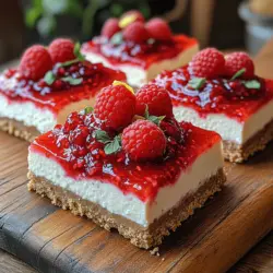 Zesty No-Bake Raspberry Cheesecake Bars: A Refreshing Dessert Delight