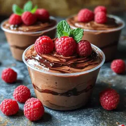 If you're in search of a dessert that elegantly combines indulgence with a hint of romance, look no further than Marry Me No Bake Raspberry Chocolate Mousse Cups. This delightful treat marries the rich, velvety texture of chocolate with the tartness of fresh raspberries, creating an exquisite balance that tantalizes the taste buds. The airy mousse, paired with the vibrant fruit, not only satisfies your sweet tooth but also adds a pop of color to your dessert table—perfect for any occasion.