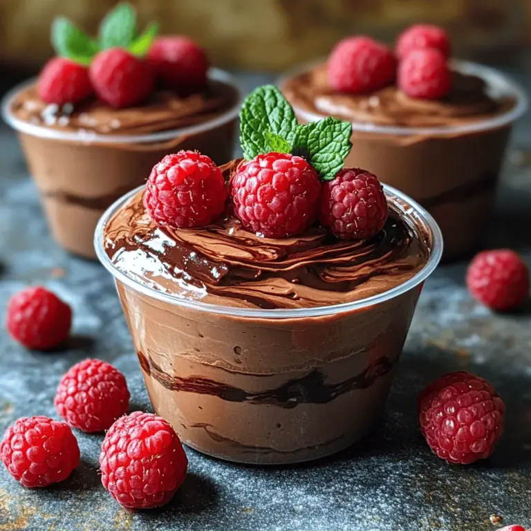 If you're in search of a dessert that elegantly combines indulgence with a hint of romance, look no further than Marry Me No Bake Raspberry Chocolate Mousse Cups. This delightful treat marries the rich, velvety texture of chocolate with the tartness of fresh raspberries, creating an exquisite balance that tantalizes the taste buds. The airy mousse, paired with the vibrant fruit, not only satisfies your sweet tooth but also adds a pop of color to your dessert table—perfect for any occasion.