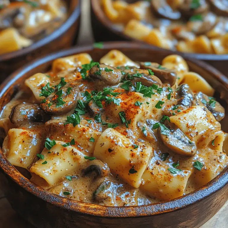 Indulging in a warm bowl of Creamy Mushroom Stroganoff is like wrapping yourself in a soft, cozy blanket after a long day. This hearty dish combines the rich flavors of sautéed mushrooms, the smoothness of a creamy sauce, and the satisfying bite of wide egg noodles, creating a meal that feels like a comforting hug for your taste buds. Perfect for busy weeknights or special gatherings, this recipe offers a quick yet indulgent experience that mushroom lovers and pasta enthusiasts alike will adore. With a careful selection of fresh ingredients and aromatic spices, Creamy Mushroom Stroganoff not only delights the palate but also serves as a wholesome meal option. In this article, we will walk you through the process of creating this creamy delight step by step.