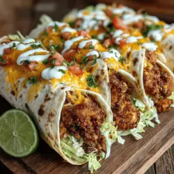 In the world of quick and satisfying meals, Crunchy Delight Chicken Wraps stand out as a crowd-pleaser that combines convenience with deliciousness. Picture a warm tortilla filled with tender, crispy chicken, fresh vegetables, and savory sauces—a combination that is not just a feast for the taste buds but also a visual delight. Whether you're preparing a family dinner, hosting a casual gathering, or simply looking for a fun meal that everyone can enjoy, these wraps are the perfect solution. Their appeal lies in the harmonious blend of flavor, texture, and ease of preparation, making them an ideal choice for both novice cooks and seasoned chefs.