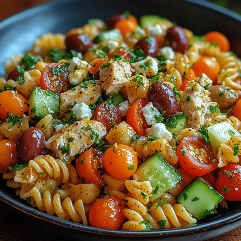 The Mediterranean Breeze Cold Greek Chicken Pasta Salad is a culinary delight that transports your taste buds straight to the sun-drenched shores of Greece. This refreshing dish is a celebration of vibrant flavors and wholesome ingredients, making it an ideal choice for warm-weather gatherings, meal prep, or laid-back family dinners. With its colorful array of vegetables, tender chicken, and aromatic herbs, this salad not only pleases the palate but also nourishes the body. In this article, we will embark on a comprehensive exploration of this delicious recipe, detailing each ingredient, preparation method, and even possible variations to suit your preferences.