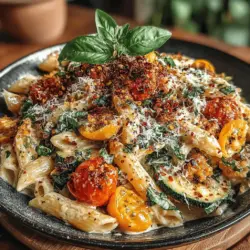 Creamy Zucchini & Tomato Pasta is a culinary delight that brings together the luscious creaminess of a rich sauce with the fresh, vibrant flavors of zucchini and tomatoes. This dish is not only satisfying but also versatile, making it an excellent choice for a weeknight dinner, a gathering with friends, or even a special occasion. Whether you are cooking for yourself or entertaining guests, this pasta recipe offers a delightful balance of flavors that will impress even the most discerning palates.