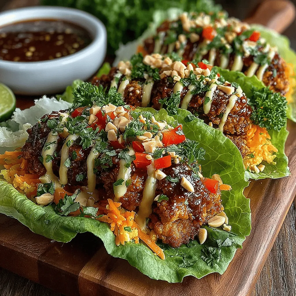 If you're in search of a delicious and healthy meal that’s both satisfying and fun to eat, look no further than Spicy Thai Peanut Chicken Lettuce Boats. This dish combines the rich flavors of Thai cuisine with the freshness of crisp lettuce, creating a delightful experience that is sure to please anyone at your dinner table. Perfect for a light lunch or an appetizer at your next gathering, these lettuce boats are not only visually appealing but also packed with nutrients, making them a fantastic choice for health-conscious individuals.