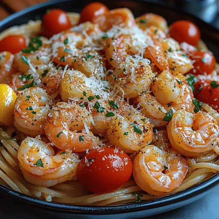 If you're looking for a quick yet delicious meal that brings a burst of freshness to your dinner table, look no further than Zesty Lemon Butter Shrimp Pasta. This dish is a perfect harmony of flavors, combining succulent shrimp with a bright lemony sauce that dances on the palate. Crafted in mere minutes, it presents an ideal solution for busy weeknights or an elegant option for special occasions.