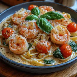 To achieve the perfect creamy Tuscan shrimp pasta, the first step is cooking the fettuccine. Start by bringing a large pot of salted water to a rolling boil. The salt enhances the flavor of the pasta as it cooks. Once the water is boiling, add the fettuccine and stir gently to prevent the strands from sticking together.