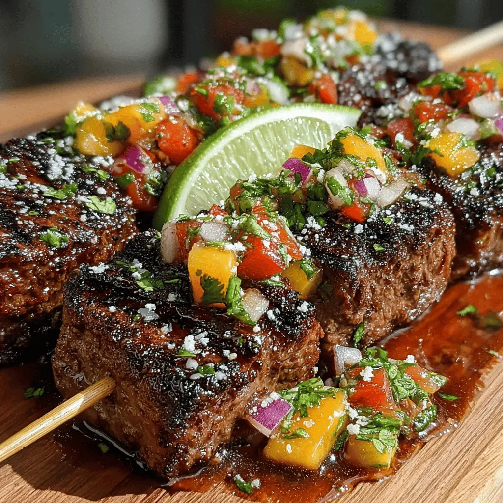 Before diving into the recipe, it’s important to familiarize ourselves with the key components: the beef skewers and the peach salsa.