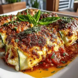 Zucchini Lasagna Rolls present a delicious and healthier alternative to traditional lasagna, making them an ideal choice for both vegetarians and those looking to enjoy lighter meals without sacrificing flavor. By utilizing fresh zucchini in place of pasta sheets, these rolls offer a creative and nutritious twist on a beloved classic. Each roll is generously stuffed with a creamy ricotta filling, layered with rich marinara sauce, and baked until bubbly and golden, resulting in a comforting dish that satisfies the palate.