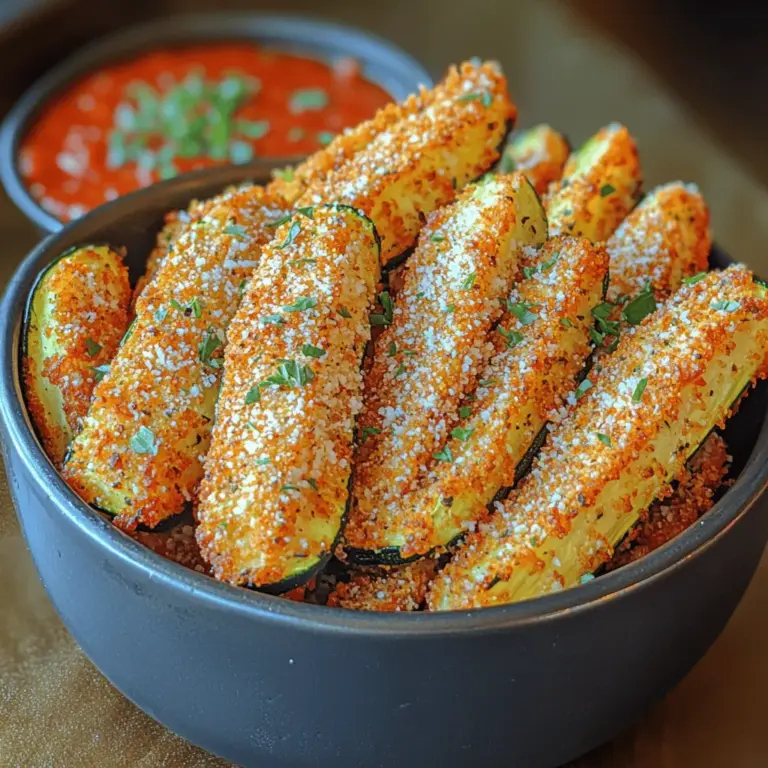In recent years, zucchini has emerged as a beloved vegetable in numerous culinary circles, particularly among health-conscious individuals and vegetarians. The Crunchy Zesty Air-Fryer Zucchini Fries recipe is a delightful twist on traditional fries, offering a guilt-free indulgence that boasts a crispy texture and a burst of flavor. Originally inspired by the need for healthier snack options during the rise of air-frying technology, this dish has gained popularity for its ease of preparation and nutritional benefits.