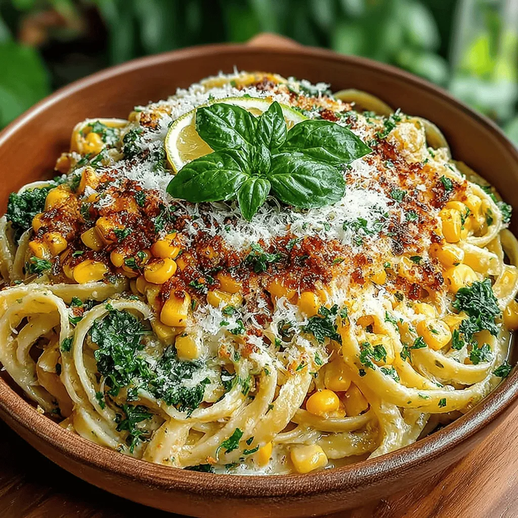 <strong>Introduction</strong>” /></p>
</p>
<h2>Detailed Cooking Steps</h2>
</p>
<p>Creating the perfect Creamy Corn Delight Pasta requires careful attention to detail in each cooking step. Here’s how to ensure your dish turns out flawlessly.</p>
</p>
<h3>Cooking the Pasta: Importance of Al Dente Texture</h3>
</p>
<p>Begin by bringing a large pot of salted water to a rolling boil. The key to delicious pasta lies in cooking it to al dente, which means “to the tooth” in Italian. This texture allows the pasta to maintain a slight firmness, providing a delightful bite. Cook the pasta according to package instructions, typically around 8-10 minutes for most varieties. Remember to stir occasionally to prevent sticking. Once cooked, reserve about a cup of pasta water, then drain the pasta, and set it aside.</p>
</p>
<h3>Sautéing the Vegetables: Achieving the Right Level of Caramelization</h3>
</p>
<p>While the pasta is cooking, heat a tablespoon of olive oil in a large skillet over medium heat. Add finely chopped onions and sauté for about 3-4 minutes until they become translucent. Next, stir in minced garlic, cooking for an additional minute until fragrant. The next step involves adding diced bell peppers. Sauté the mixture until the peppers soften and begin to caramelize, about 5-7 minutes. This caramelization process brings out the natural sweetness of the vegetables, enhancing the overall flavor of the dish.</p>
</p>
<h3>Adding the Corn: Tips on Cooking for Optimal Sweetness and Tenderness</h3>
</p>
<p>Once your vegetables are perfectly sautéed, it’s time to add the star of the dish: corn. You can use fresh corn cut from the cob, frozen corn, or even canned corn. If using fresh corn, cook it for about 3-4 minutes until tender. For frozen corn, simply add it directly to the skillet and sauté until heated through, roughly 2-3 minutes. If you’re using canned corn, make sure to drain and rinse it before adding; cook for about 2 minutes. This step is essential as it allows the corn to blend with the sautéed vegetables while preserving its sweetness and crunch.</p>
</p>
<h3>Creating the Cream Sauce: Techniques for Achieving the Perfect Consistency</h3>
</p>
<p>To create a luscious cream sauce, reduce the heat to low and add one cup of heavy cream to the skillet with the sautéed vegetables and corn. Stir continuously as the cream heats, allowing it to thicken slightly. For a richer flavor, you may include a splash of vegetable or chicken broth at this stage. To achieve the perfect consistency, let it simmer for a few minutes; if the sauce is too thick, add a little reserved pasta water until you reach your desired creaminess.</p>
</p>
<h3>Incorporating the Cheese: Ensuring Smooth Melting into the Sauce</h3>
</p>
<p>Once the cream sauce is at the right consistency, it’s time to incorporate the cheese. Grate about one cup of your favorite cheese—Parmesan or a mix of Italian cheeses works beautifully. Gradually stir the cheese into the sauce, allowing it to melt smoothly. Make sure to keep the heat low to prevent the cheese from clumping or becoming greasy. The result should be a silky, creamy sauce that clings beautifully to the pasta.</p>
</p>
<h3>Combining Pasta and Sauce: Tips for Even Coating and Flavor Integration</h3>
</p>
<p>Now it’s time to combine the pasta and the cream sauce. Add the drained pasta to the skillet, tossing it gently to coat every strand evenly with the creamy mixture. If the sauce seems too thick, gradually add more reserved pasta water until the desired consistency is achieved. This step ensures that every bite of pasta is infused with the delightful flavors of the sauce.</p>
</p>
<h2>Serving Suggestions: Creative Ideas for Presentation</h2>
</p>
<p>Presentation can elevate your Creamy Corn Delight Pasta from a simple meal to a restaurant-worthy dish. Consider these creative serving ideas:</p>
</p>
<p>– <strong>Garnish with Fresh Herbs</strong>: A sprinkle of fresh basil or parsley adds a pop of color and freshness.</p>
<p>– <strong>Crispy Toppings</strong>: For added texture, sprinkle toasted breadcrumbs or crushed nuts on top before serving.</p>
<p>– <strong>Serve with a Side Salad</strong>: Pairing the pasta with a light arugula salad dressed in lemon vinaigrette can balance the richness of the dish.</p>
<p>– <strong>Use Unique Bowls or Plates</strong>: Present the pasta in individual bowls or on rustic wooden boards for a homey touch.</p>
</p>
<h2>Flavor Variations and Customization</h2>
</p>
<p>One of the best aspects of this recipe is its versatility. Here are some suggestions for customizing your Creamy Corn Delight Pasta to suit your taste preferences.</p>
</p>
<h3>Suggestions for Ingredient Substitutions</h3>
</p>
<p>– <strong>Gluten-Free Pasta</strong>: Swap out regular pasta for gluten-free varieties made from rice, quinoa, or chickpeas without sacrificing flavor.</p>
<p>– <strong>Vegan Alternatives</strong>: Replace heavy cream with coconut cream or cashew cream, and use nutritional yeast instead of cheese for a plant-based version.</p>
</p>
<h3>Ideas for Adding Protein</h3>
</p>
<p>If you’d like to enhance the protein content of your meal, consider these options:</p>
</p>
<p>– <strong>Grilled Chicken</strong>: Sliced grilled chicken breast adds a hearty element to your pasta.</p>
<p>– <strong>Shrimp</strong>: Sauté shrimp in the same skillet before adding the vegetables for a seafood twist.</p>
<p>– <strong>Chickpeas</strong>: For a vegetarian option, toss in canned chickpeas, which complement the dish nicely.</p>
</p>
<h3>Flavor Enhancements</h3>
</p>
<p>Elevate the flavor profile of your dish with these additions:</p>
</p>
<p>– <strong>Leafy Greens</strong>: Adding fresh spinach or kale during the last few minutes of cooking provides nutrients and a pop of color.</p>
<p>– <strong>Sun-Dried Tomatoes</strong>: For a tangy sweetness, include chopped sun-dried tomatoes in the sautéed vegetables.</p>
<p>– <strong>Spice Levels</strong>: Adjust the heat by adding red pepper flakes or a dash of cayenne pepper to the cream sauce.</p>
</p>
<h2>Nutritional Information</h2>
</p>
<p>Understanding the nutritional value of your meal can help you make informed dining choices. Here’s a brief overview of the nutritional benefits of key ingredients in Creamy Corn Delight Pasta:</p>
</p>
<p>– <strong>Corn</strong>: Rich in fiber and vitamins, corn is a great source of antioxidants and can aid digestion.</p>
<p>– <strong>Cheese</strong>: Cheese provides protein and calcium, essential for bone health.</p>
<p>– <strong>Vegetables</strong>: The bell peppers and onions offer vitamins A and C, contributing to a balanced diet.</p>
</p>
<h3>Portion Sizes and Balanced Meal Considerations</h3>
</p>
<p>For a balanced meal, consider serving this pasta with a side of vegetables or a salad. A standard serving size of pasta is typically about one cup cooked. Adjust portion sizes based on individual dietary needs and preferences.</p>
</p>
<h3>Note on Calorie Count and Dietary Preferences</h3>
</p>
<p>The calorie count for this dish will vary based on ingredients used, but a typical serving can range from 400 to 600 calories. Adjustments like using low-fat cream or reducing cheese can lower the calorie count for those monitoring their intake. This recipe can easily accommodate various dietary preferences, making it a flexible option for family meals.</p>
</p>
<h2>Conclusion</h2>
</p>
<p>The Creamy Corn Delight Pasta is a delightful dish that beautifully marries the sweetness of corn with a rich, creamy sauce. Its ease of preparation and adaptability make it an excellent choice for busy weeknights or special occasions. By following these detailed steps and tips, you can create a satisfying meal that will impress family and friends alike.</p>
</p>
<p>We encourage you to try your hand at this delicious recipe and share your experiences in the comments below. Whether enjoyed as a comforting weeknight dinner or a festive gathering centerpiece, this pasta dish promises to bring warmth and satisfaction to any dining occasion. So, gather your ingredients and get ready to savor every creamy bite!</p>
</div>