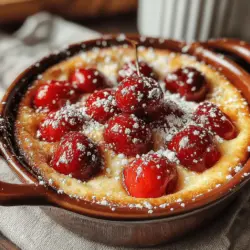 Clafoutis, a classic French dessert, is celebrated for its simplicity and delightful flavor. This Cherry Bliss Clafoutis recipe showcases the vibrant taste of fresh cherries enveloped in a custardy batter, making it a perfect end to any meal or an indulgent treat on its own. Originating from the picturesque Limousin region of France, clafoutis captures the essence of rustic French baking, transforming seasonal fruits into a dessert that is both comforting and elegant.