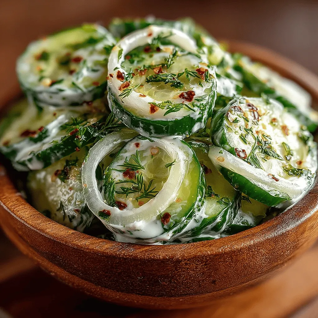 As the sun shines brighter and temperatures rise, finding ways to keep meals light and refreshing becomes a delightful challenge. Enter the Refreshing Creamy Cucumber Dill Salad, a vibrant dish that embodies the essence of summer. This salad is not just any side dish; it is a celebration of fresh, crisp cucumbers paired with the aromatic brightness of dill, all enveloped in a creamy dressing that adds a satisfying texture. Perfect for barbecues, picnics, or casual dinners, this salad is a versatile companion to nearly any meal.