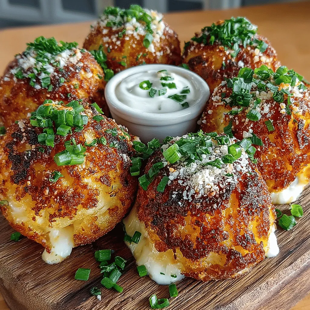 Crispy Pepper Jack Potato Bombs are a delightful fusion of flavors and textures that promise to elevate your appetizer game. These stuffed potato halves combine the comforting taste of russet potatoes with a creamy, zesty filling made from pepper jack and cream cheese, all encased in a crispy breadcrumb coating. The result is a dish that is not only visually appealing but also packed with flavor, making it an ideal choice for various occasions. Whether you're preparing for a party, game day, or simply looking to indulge in a savory snack, these potato bombs are sure to impress your guests and satisfy your cravings.