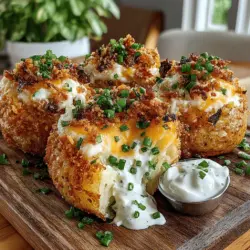Crispy Pepper Jack Potato Bombs are a delightful fusion of flavors and textures that promise to elevate your appetizer game. These stuffed potato halves combine the comforting taste of russet potatoes with a creamy, zesty filling made from pepper jack and cream cheese, all encased in a crispy breadcrumb coating. The result is a dish that is not only visually appealing but also packed with flavor, making it an ideal choice for various occasions. Whether you're preparing for a party, game day, or simply looking to indulge in a savory snack, these potato bombs are sure to impress your guests and satisfy your cravings.