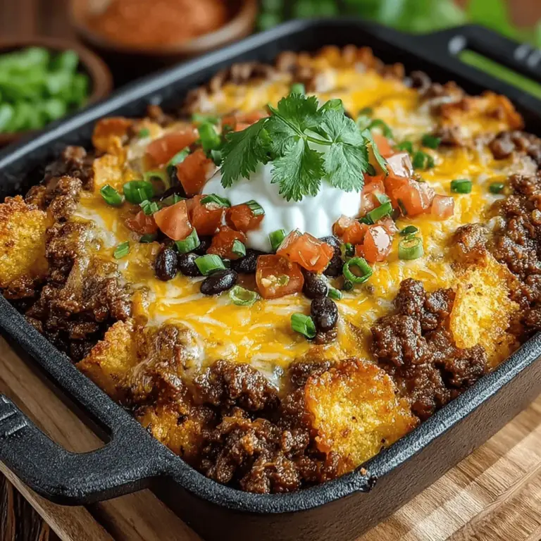 When it comes to comfort food, few dishes can rival the Rustic Rancher’s Beef & Bean Bake. This hearty, satisfying meal is not just a feast for the stomach but also for the soul, making it a perfect centerpiece for family dinners or gatherings with friends. The combination of seasoned ground beef, nutritious beans, and vibrant vegetables creates a symphony of flavors and textures that appeal to all palates. Whether served on a chilly evening or during a summer get-together, this dish is sure to evoke a sense of warmth and homeliness.