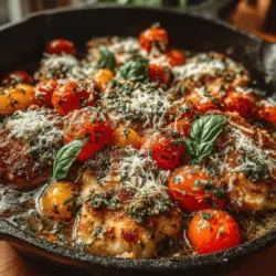 In the world of quick and delicious dinners, the Fresh & Zesty Pesto Chicken & Tomato Skillet stands out as a versatile and flavorful recipe. This dish harmoniously blends succulent chicken with vibrant cherry tomatoes, all infused with the aromatic essence of fresh basil pesto. Whether you're navigating a busy weeknight or looking to impress guests at a dinner party, this skillet meal delivers a delightful balance of freshness and comfort without requiring extensive culinary skills or hours in the kitchen.