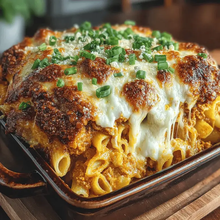 If you’re looking for a dish that merges comfort food with a tantalizing kick, look no further than Creamy Buffalo Chicken Pasta Bake. This recipe embodies the essence of coziness while delivering the spicy, tangy flavors of buffalo chicken that so many have come to adore. Imagine tender pasta enveloped in a creamy, zesty sauce, complemented by shredded chicken and topped with a golden cheese crust—this dish is not only a feast for the palate but also a visual delight.