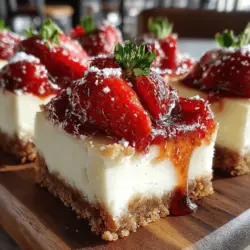 To create the perfect Delightful Strawberry Cheesecake Bars, it’s essential to understand the key components that make this dessert so special. Each ingredient plays a critical role in achieving the ideal flavor and texture.