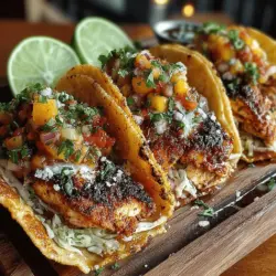 Peach Salsa Grilled Chicken Tacos are a delightful fusion of vibrant flavors, showcasing the sweetness of ripe peaches against the savory backdrop of grilled chicken. This dish not only brings together a medley of fresh ingredients but also embodies the essence of summer dining—light, refreshing, and bursting with taste. The combination of juicy chicken and zesty peach salsa creates a taco experience that is both unique and satisfying, making it a perfect choice for summer gatherings, casual weeknight dinners, or entertaining friends and family.
