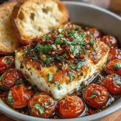 Baked Tomato & Feta Delight is a culinary gem that has taken the food world by storm, combining the sweet juiciness of cherry tomatoes with the creamy, tangy goodness of feta cheese. This recipe not only showcases the beauty of simple ingredients but also delivers an explosion of flavor that is sure to impress both family and friends. Whether you’re looking for a sophisticated appetizer to serve at your next gathering, a quick and easy side dish for a family meal, or a comforting snack to enjoy on your own, this dish is incredibly versatile and can be adapted to fit any occasion.