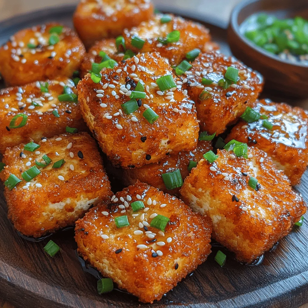 Crispy Honey Garlic Tofu Nuggets