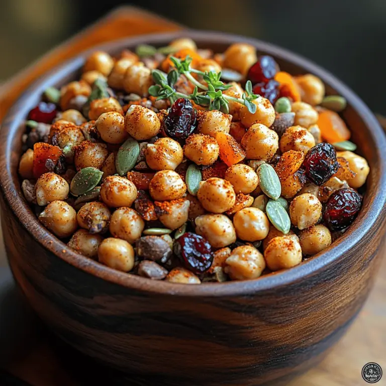 Trail mixes have long been a beloved snack choice, cherished for their convenience and versatility. Whether on a hiking adventure, at the office, or simply enjoying a quiet moment at home, trail mixes provide a satisfying blend of flavors and textures. They can be tailored to suit any palate or dietary preference, making them a go-to option for busy lifestyles. Among the myriad of combinations available, the Chickpea Crunch Munch Trail Mix stands out as a healthy and flavorful choice that is both nourishing and delicious.