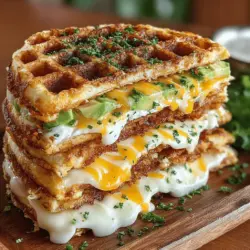 Savory Cheddar Chive Waffle Sandwiches