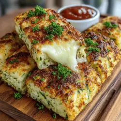 In a world where the quest for healthy eating frequently collides with the desire for flavorful snacks, Cheesy Zucchini Breadsticks present an ideal solution. These delightful treats marry the nutritional benefits of zucchini with the indulgent creaminess of cheese, resulting in a snack that does not compromise on taste. Whether you’re looking for a healthy appetizer, a side dish, or just a satisfying snack, these breadsticks are versatile and easy to prepare.