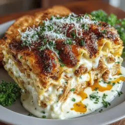 In the realm of comfort food, few dishes evoke the warmth and satisfaction of a well-crafted lasagna. This classic Italian dish has been a family favorite for generations, celebrated for its rich layers of flavor and hearty ingredients. Among the myriad variations, Creamy Slow Cooker Chicken Alfredo Lasagna stands out as a particularly indulgent option, seamlessly blending the velvety richness of Alfredo sauce with tender, juicy chicken and an array of cheeses. This recipe not only delivers on taste but also offers the convenience of a slow cooker, making it an ideal choice for busy weeknights or large family gatherings.