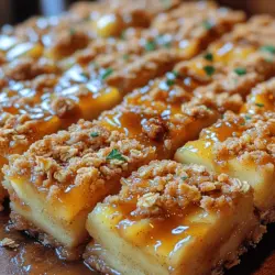 The Heavenly Sweet Caramel Apple Crumble Bars are a delightful fusion of flavors and textures that epitomize the essence of comfort food. This recipe is not just a treat for the taste buds; it is an experience that evokes memories of crisp autumn days, family gatherings, and the aroma of freshly baked goods wafting through the house. Each bar is a perfect balance of tart apples, rich caramel, and a crunchy crumble topping, creating a dessert that appeals to both young and old alike.