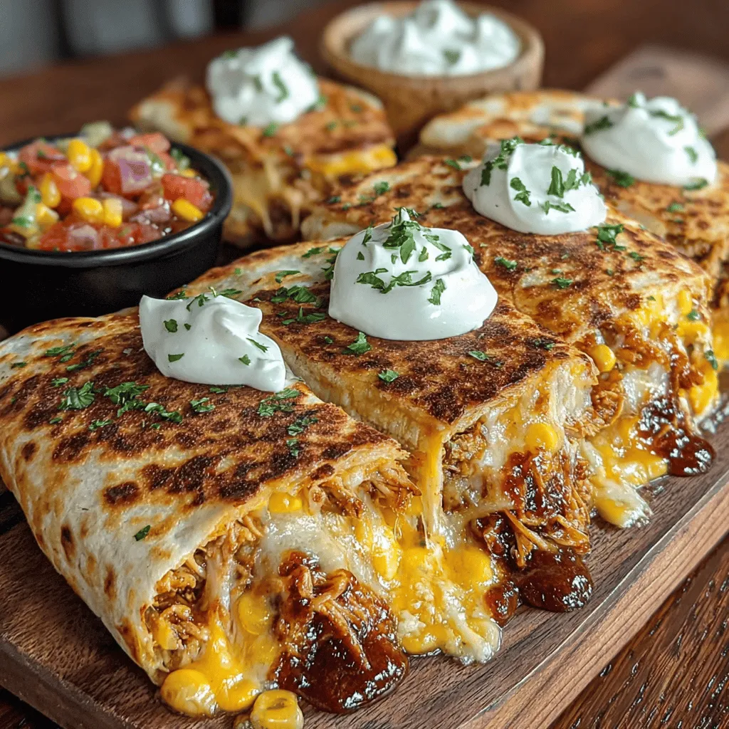 Quesadillas are a beloved staple in Mexican cuisine, celebrated for their versatility and ease of preparation. These delightful creations, typically made with tortillas filled with cheese and various ingredients, can be customized to suit any palate. Among the myriad variations, the Smoky Delight Grilled BBQ Chicken Quesadillas stand out as a tantalizing option that combines the smoky richness of BBQ chicken with the gooey goodness of melted cheese. This recipe is not just a meal; it’s a culinary experience that brings together flavors, textures, and the joy of sharing food with loved ones.