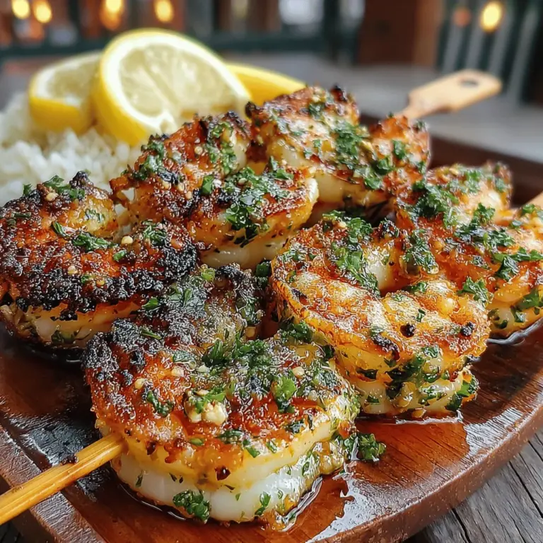 Sizzling Garlic Butter Shrimp Skewers are a culinary delight that captures the essence of summer and outdoor gatherings. These skewers are not just a dish; they are an experience that brings together the fresh flavors of shrimp, the richness of butter, and the aromatic allure of garlic. Perfect for barbecues, family gatherings, or even a casual dinner, this recipe is a crowd-pleaser that is as easy to prepare as it is delicious.