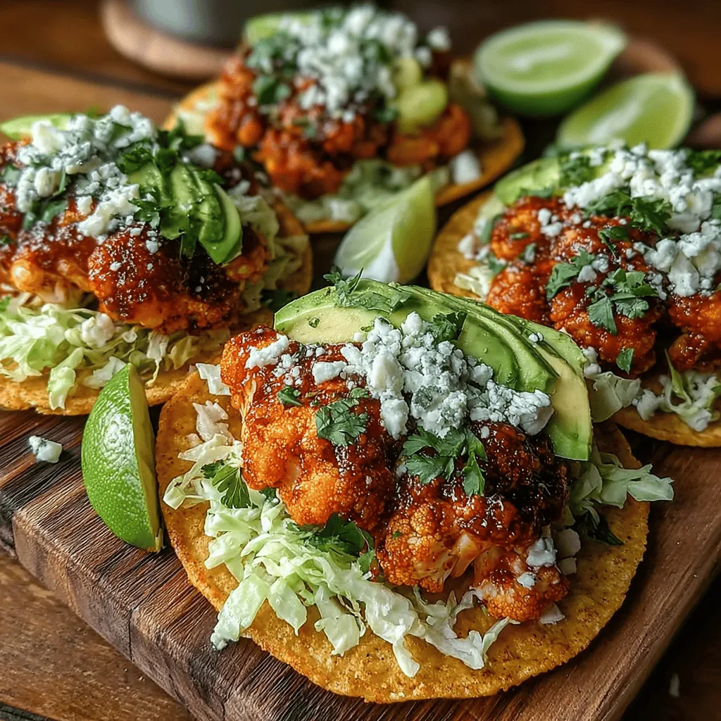In the ever-evolving landscape of vegetarian cuisine, Fiery Buffalo Cauliflower Tostadas emerge as a vibrant and satisfying alternative to traditional buffalo wings. This dish captures the essence of the classic spicy appetizer while embracing plant-based ingredients that appeal to both vegetarians and meat-lovers alike. With the rise of health-conscious eating, cauliflower has secured its place at the forefront of nutritious cooking, celebrated for its versatility and ability to absorb flavors. These tostadas not only deliver a punch of heat but also balance it with fresh, crisp toppings, making them a perfect choice for gatherings, game-day snacks, or a casual weeknight meal.