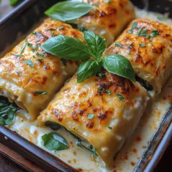 Preheating your oven to the correct temperature is crucial for successful baking. For Creamy Chicken Alfredo Lasagna Rolls, set your oven to 375°F (190°C). This allows the lasagna rolls to cook evenly, ensuring that the filling becomes warm and the cheese melts beautifully. Proper preheating also helps in achieving that desirable golden and bubbly top.