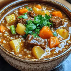 Cozy Comfort: Slow Cooked Beef and Barley Stew