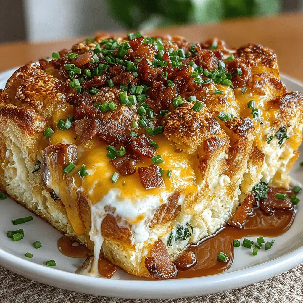 Imagine waking up to the enticing aroma of freshly baked croissants, perfectly layered with a medley of savory ingredients that beckon from the oven. The Savory Breakfast Croissant Casserole is a dish that transforms the humble breakfast into a luxurious experience, combining the flaky goodness of croissants with a rich custard of eggs and cream, alongside a harmonious blend of meats and vegetables. This casserole not only promises a delightful start to your day but also shines as a centerpiece for family gatherings or brunches with friends.