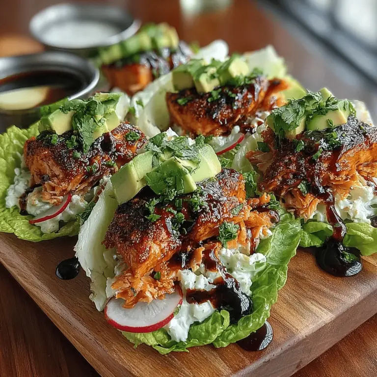 In the quest for a fresh, healthy, and satisfying meal, few dishes can rival the delightful combination of Salmon Lettuce Wraps with Watermelon Glaze. This recipe not only tantalizes the taste buds with its vibrant flavors but also offers an abundance of health benefits. Salmon, known for its rich omega-3 fatty acids and high protein content, pairs beautifully with a naturally sweet and hydrating watermelon glaze. Together, they create a dish that is as nourishing as it is delicious.