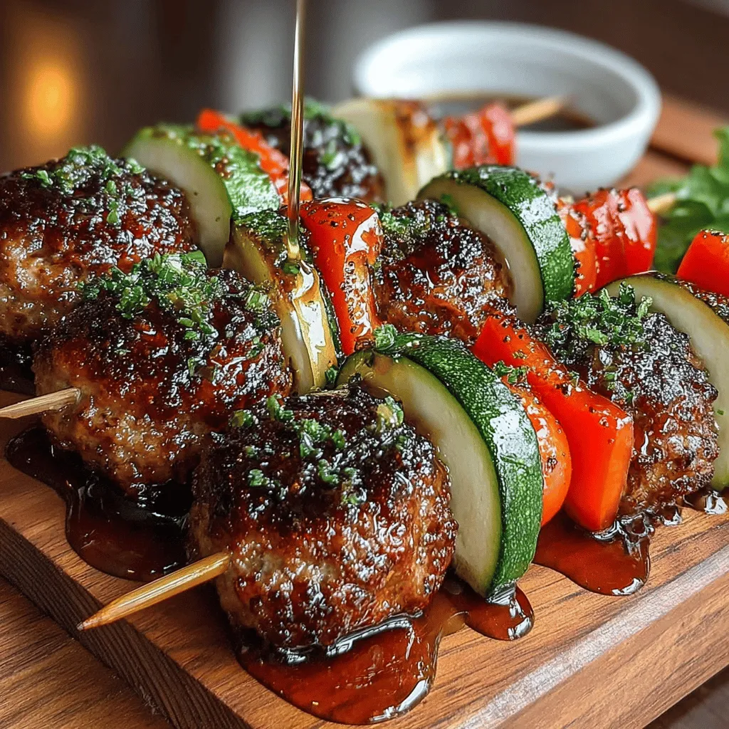 When it comes to culinary creations that unite flavor, texture, and visual appeal, Honey Glazed Meatball and Veggie Skewers stand out as a winner. This dish marries succulent meatballs with vibrant, grilled vegetables, making it a feast for both the eyes and the palate. The irresistible combination of sweet honey glaze draping over juicy meatballs and colorful veggies offers a delightful experience that can elevate any meal. Whether you're hosting a family gathering, a casual barbecue, or a festive party, these skewers are versatile enough to suit any occasion.