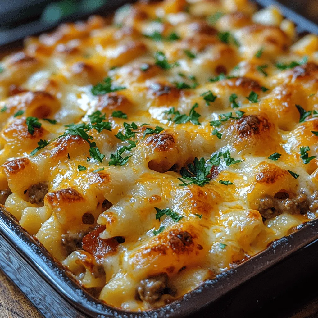When it comes to comforting, hearty meals, few dishes can rival the delightful combination found in Bacon & Cheese Bliss Casserole. This recipe takes the beloved flavors of a classic cheeseburger and transforms them into a warm, satisfying casserole that is perfect for family dinners or casual gatherings. The dish is a harmonious blend of ground beef, crispy bacon, creamy cheeses, and pasta, all melded together in a way that is sure to please even the pickiest eaters.