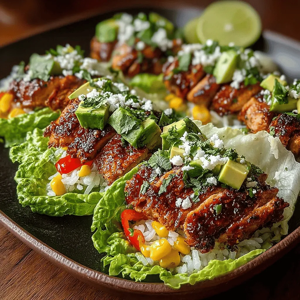 When it comes to vibrant, mouthwatering meals that are packed with flavor yet light on the waistline, Zesty Lime Chicken & Rice Lettuce Wraps stand out as a fantastic option. This dish is a delightful blend of juicy chicken thighs marinated in a zesty lime mixture, combined with wholesome brown rice, fresh vegetables, and black beans, all wrapped in crisp lettuce leaves. Perfect for those seeking a refreshing change from traditional wraps or sandwiches, this recipe offers a tantalizing taste experience while being a nourishing choice.