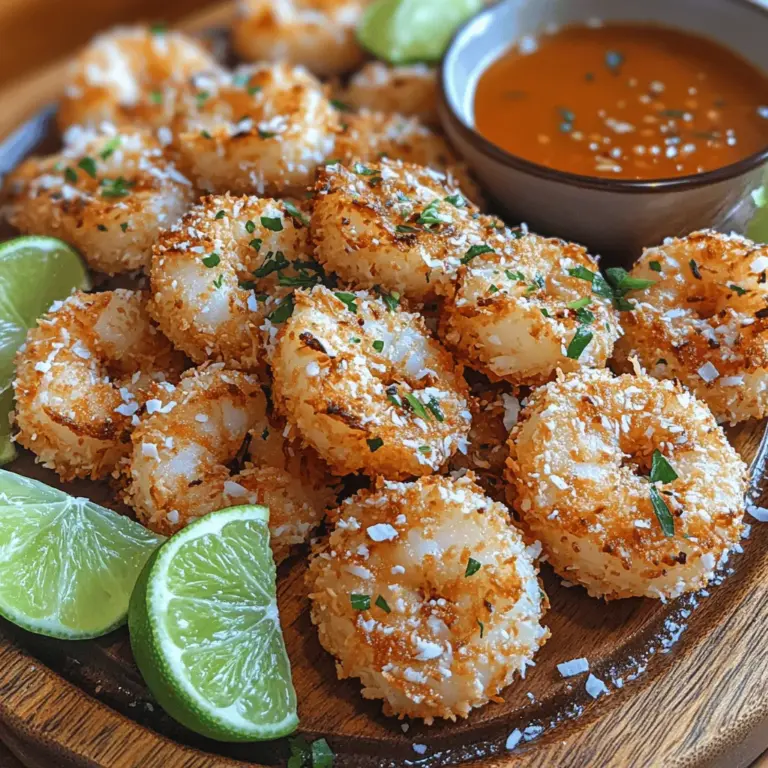 Crunchy Coconut Shrimp Bites are not just a dish; they are a delightful culinary experience that combines the tender juiciness of shrimp with the tropical flair of coconut. This dish is a favorite in many coastal cuisine traditions, particularly in regions where seafood is abundant and coconut trees sway in the breeze. The contrast between the crispy, golden-brown exterior and the succulent shrimp inside creates a mouthwatering appetizer that is perfect for gatherings, parties, or a casual evening at home.