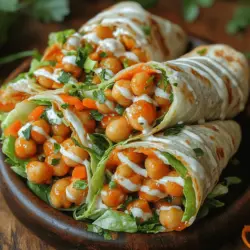 Crunchy Buffalo Chickpea Wraps