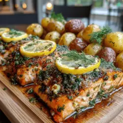 Lemon Dill Roasted Salmon and Baby Potatoes Recipe