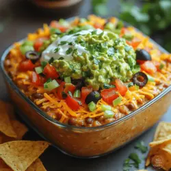 To create a truly delightful layered taco bean dip, it’s important to understand the role each ingredient plays in the final dish. Here’s a closer look at the key components that come together to create this flavor-packed appetizer: