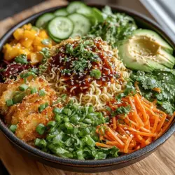 The Chilled Rainbow Ramen Salad is not just a meal; it's an experience that brings a burst of color and flavor to your plate. This dish captures the essence of summer with its vibrant hues and fresh ingredients, making it an appealing choice for anyone looking to enjoy a nutritious and visually striking salad. Perfect for warm weather, gatherings, or even as a light lunch, this salad promises a delightful mix of textures and tastes that are sure to satisfy.