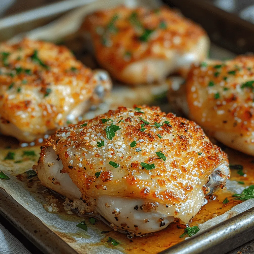 To create the perfect Garlic Parmesan Crusted Chicken Thighs, it’s essential to understand each ingredient's role and how they contribute to the final dish. The key components are chicken thighs, Parmesan cheese, Panko breadcrumbs, fresh garlic and herbs, olive oil, and lemon. Each element plays a crucial part in the overall flavor and texture.