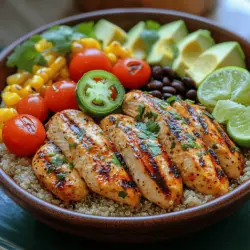 In the world of contemporary cuisine, meal bowls have surged in popularity, and for good reason. These all-in-one dishes offer a balanced combination of protein, grains, and vegetables, making them not only convenient but also nutritious. One such enticing option is the Zesty Lime Chicken Bowl, a vibrant and flavorful recipe that features marinated chicken breasts complemented by a zesty lime dressing, nutritious quinoa, and an array of fresh vegetables. This dish is perfect for anyone looking to enjoy a wholesome meal that is both satisfying and easy to prepare.